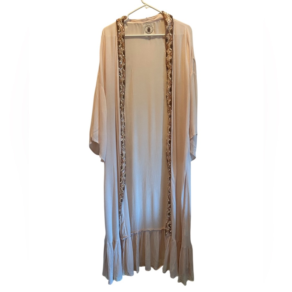 Muche & Muchette Blush Pink Beaded Kimono Duster